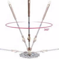 妙佳拖把家用旋转式拖布甩水免手洗自动赖人宿舍学生干湿两用托把 加强杆+塑料盘+拖把头1个