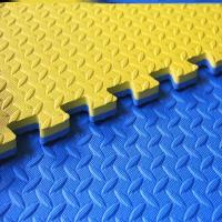 武术馆特大号大片床边瑜伽柔道泡沫拼接地垫100x100拼接1米x1米 一级品黄蓝树叶纹(游乐场 用) B级品咨询客服