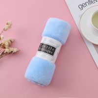 毛巾吸水不掉毛大号洗脸毛巾女擦头发速干男士洗澡擦手大人珊瑚绒 1条装[蓝色]