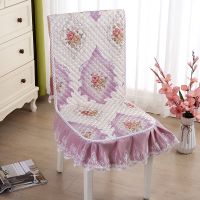 坐垫靠垫一体套装中式通用连体四季椅子套罩防滑加厚 欧花紫 连体椅子套(需要几个拍几个)