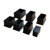 长方形桌椅脚套椅子脚垫PVC橡胶耐磨多种尺寸任选 桌腿保护套防滑 长方15*30毫米(有边+平底)黑色 4个