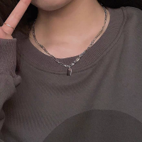 意大利不对称链体 吊牌锁骨链高级感酷女潮个性吊坠女款2021新款 吊牌项链