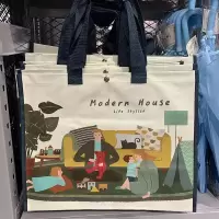 超大容量 用不烂 韩国品牌Modern House 结实编织袋购物袋收纳袋 绿色系 一个 横向超大号
