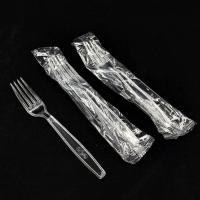 一次性水果叉签独立包装 7寸塑料叉子西餐叉长柄插水果茶叉18厘米 透明