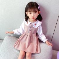 儿童衣服女童春秋裙子新款2021年连衣裙小童公主裙洋气女宝宝潮裙 粉红色 秋款 100 建议身高90-100