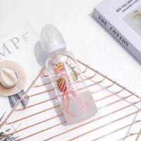 可爱奶瓶水杯韩国成人创意个性玻璃杯韩版女学生便携迷你随手杯 无硅胶套无刻度 单杯(硅胶套+奶嘴+重力球)