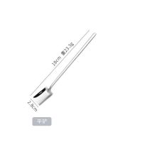 新品304不锈钢长柄勺子铁锹铲形勺可爱创意蛋糕甜品勺子咖啡勺搅 长柄平铲