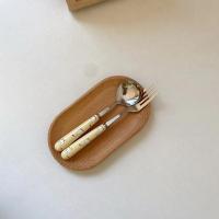 韩国ins风可爱鸭鸭陶瓷不锈钢甜品叉勺套餐叉餐具水果叉汤勺餐叉 鸭鸭勺叉