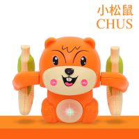 声控翻滚猴玩具儿童电动灯光音乐玩具翻斗动物宝宝爬行早教翻滚熊 声控小松鼠-配7号电池+送螺丝刀