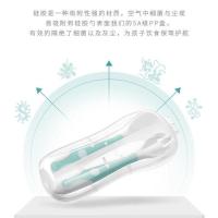 儿童可弯曲勺子学习训练叉勺宝宝学吃饭左右扭曲叉勺辅助餐具 天空蓝