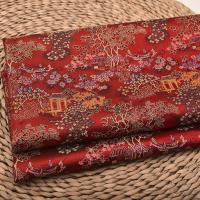 1米5宽织锦缎布料 古色古香汉服书桌布罩手工面料 大红