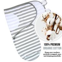 新生儿防惊跳睡袋0-12个月初生儿宝宝包巾睡觉防惊吓春秋款抱被 棉布襁褓条纹 -60CM