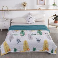 春秋夏凉被空调被夏被水洗棉儿童被学生被芯双人薄被子可机洗单人 芭蕉 1.4X2米