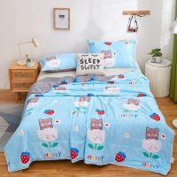 四季通用夏季空调被凉被水洗被子冬被宿舍1.5双人春秋款加厚儿童 [夏被]*草莓小熊 110*150CM儿童