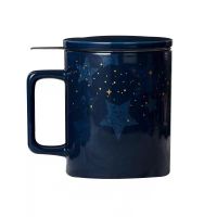 Costa马克杯带盖勺陶瓷男女杯子圣诞办公室咖啡杯泡茶茶水分离杯 星辉相映355ml+ 茶漏