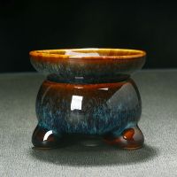 今丰唐陶瓷茶漏天目建盏窑变功夫茶具隔茶叶过滤茶器网器茶道配件 XB窑变茶滤-蓝色