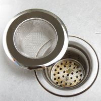 厨房水槽垃圾过滤网不锈钢洗菜盆池过滤网地漏下水道头发防堵神器 加厚款大号水槽过滤网 细网1个装[11.3cm通用]