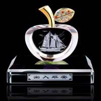 汽车摆件车载香水内饰品汽车香水摆件车上用品车载香薰水晶苹果 经典薄款红叶款 大展宏图