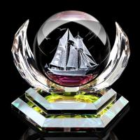 车载香水摆件汽车用品座式车内创意装饰品车上水晶小车高档轿车男 一帆风顺转运球