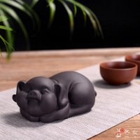 冬女创意紫砂茶宠摆件猪招财精品