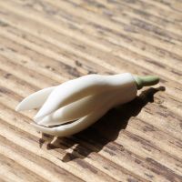 手捏陶瓷白玉兰花 创意手工陶瓷茶玩笔搁笔架 茶宠摆件精品可养 白玉兰