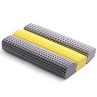 [1-8个]众亿对折拖把头吸水海绵头替换装好太太墩布头通用拖把 [1个装]随机黄色灰色拖把头