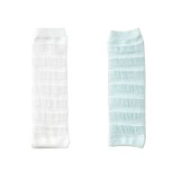宝宝防蚊护膝袜套夏季薄款网眼儿童长筒袜套婴幼儿空调房爬行护腿 白+蓝 均码0-3岁(护套总长约25cm)