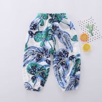 儿童裤子女小女孩洋气女童七分裤0-1-5岁婴幼童宝宝中裤棉麻薄款 白色-大花 80[建议身高65-75cm]