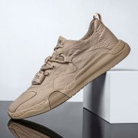 秋季男士帆布鞋透气老北京布鞋男上班工作鞋百搭板鞋冰丝休闲布鞋 618卡其 39