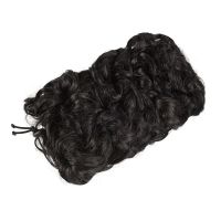 民国拉花旗袍假发卷发盘发拉花假发女蓬松复古弹力盘发卷发包 自然黑 SSY-普通款卷发造型