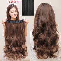 远方情假发女隐形接发片一片式无痕长直发假发片大波浪卷发片T376 自然黑 卷发片