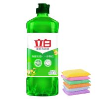 立白洗洁精去油不伤手家庭装家用厨房餐饮实惠装便携果蔬学生宿舍 茶籽500g+洗碗擦