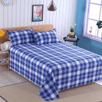 床单单件老粗布新款四季通用床单传统粗布床单被单单双人学生宿舍 蓝白格 0.9m*2.2m床单1件