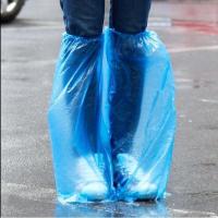 加厚一次性雨衣长款全身防暴雨裤鞋套包脚分体式套装男女大人儿童 普厚长筒鞋套蓝色 均码
