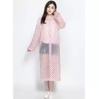 雨衣外套长款加厚成人儿童时尚透明雨衣女男户外旅游徒步雨披雨具 红点.