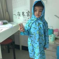 儿童雨衣卡通造型0-10岁宝宝男童女童幼儿园小孩小学生防水雨披 小鳄鱼(带书包位)