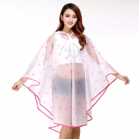 天夕雨加厚EVA斗篷款雨披学生雨衣男自行车电动车单人成人雨衣女 红色嘴唇斗篷 均码