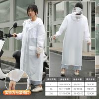 加大可遮脚面罩手套款摩托车电动车自行车单人雨衣雨披全身防暴雨 白色包边508[徒步+双口袋款] L号