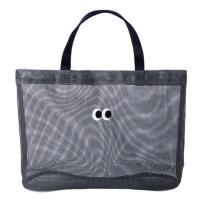 网眼手提包大容量沙滩包海边时尚2020新品镂空购物单肩收纳拎袋包 灰色.