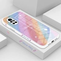 华为nova8手机壳全包nova8pro韩风彩虹侧边保护套8se玻璃简约女款 侧边-象牙白韩风彩虹 华为nova8(单壳