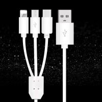 一拖三多功能iPhone苹果安卓oppo通用vivo手机快充电器2A数据线头 1米一拖三线(单条线)