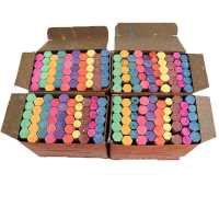 粉笔无尘彩色儿童安全无毒黑板教学白色儿童无尘绘画粉笔 2盒彩色100支 无