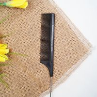 钢尖尾梳子美发影楼挑发盘发染发烫发分区打毛梳防静电 黑色 钢针尖尾梳[1把]