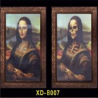 万圣节装饰鬼屋密室逃脱整蛊恐怖吓人3d人鬼变脸魔镜画册相框挂件 XD-B007(38*25cm)