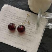 杨幂同款水蜜桃耳环密室大逃脱耳钉桃子蟠桃时尚个性百搭可爱耳饰 车厘子耳钉