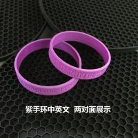 21天不抱怨的世界紫手环硅胶手环不抱怨紫手环男女励志活动手腕带 [中英文结合]凹刻紫色 大号周长202mm