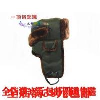 冬季加厚保暖东北棉军帽五角星火车头帽子复古护耳保暖雷锋帽 军绿色-红棕绒 均码帽围约58cm