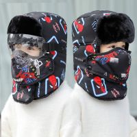 儿童帽子宝宝冬季男女童加绒加厚保暖防风防寒骑车护耳护脸雷锋帽 蜘蛛侠-黑色 3-10岁(头围50-54)帽子