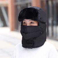 帽子男冬天户外骑行保暖防寒帽棉冬季防风帽护耳骑电动车雷锋帽女 纯色雷锋帽-黑色