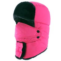 中老年人帽子男士冬天棉帽子防风防雨户外保暖帽骑车防寒雷锋帽女 护脖帽枚红色